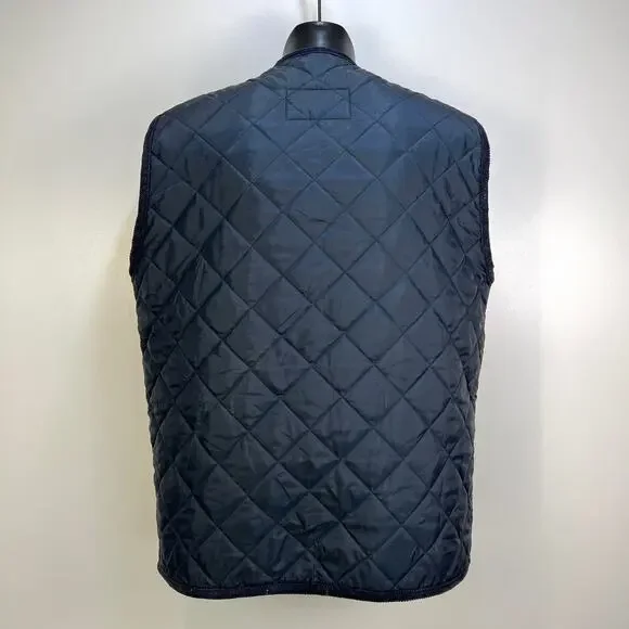 John Ferguson Quilted Vest Navy Blue Vintage